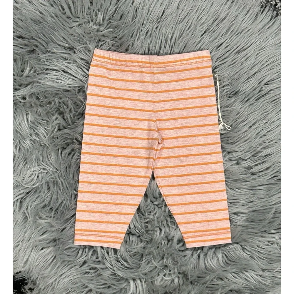 Everbloom Girls Orange & Pink Stripe Leggings Size 6 Month NWT